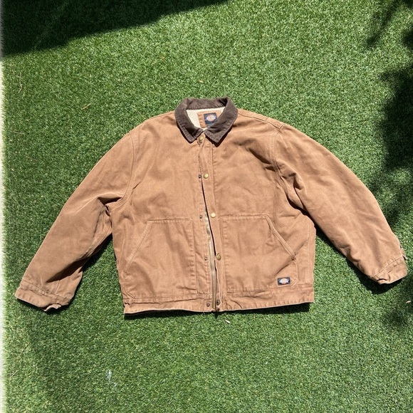 VTG 00’s Dickies Brown Sherpa Lined Workwear Jacket - Picture 1 of 5